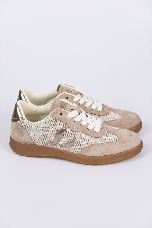SOLENE TAUPE FLAT SHOES