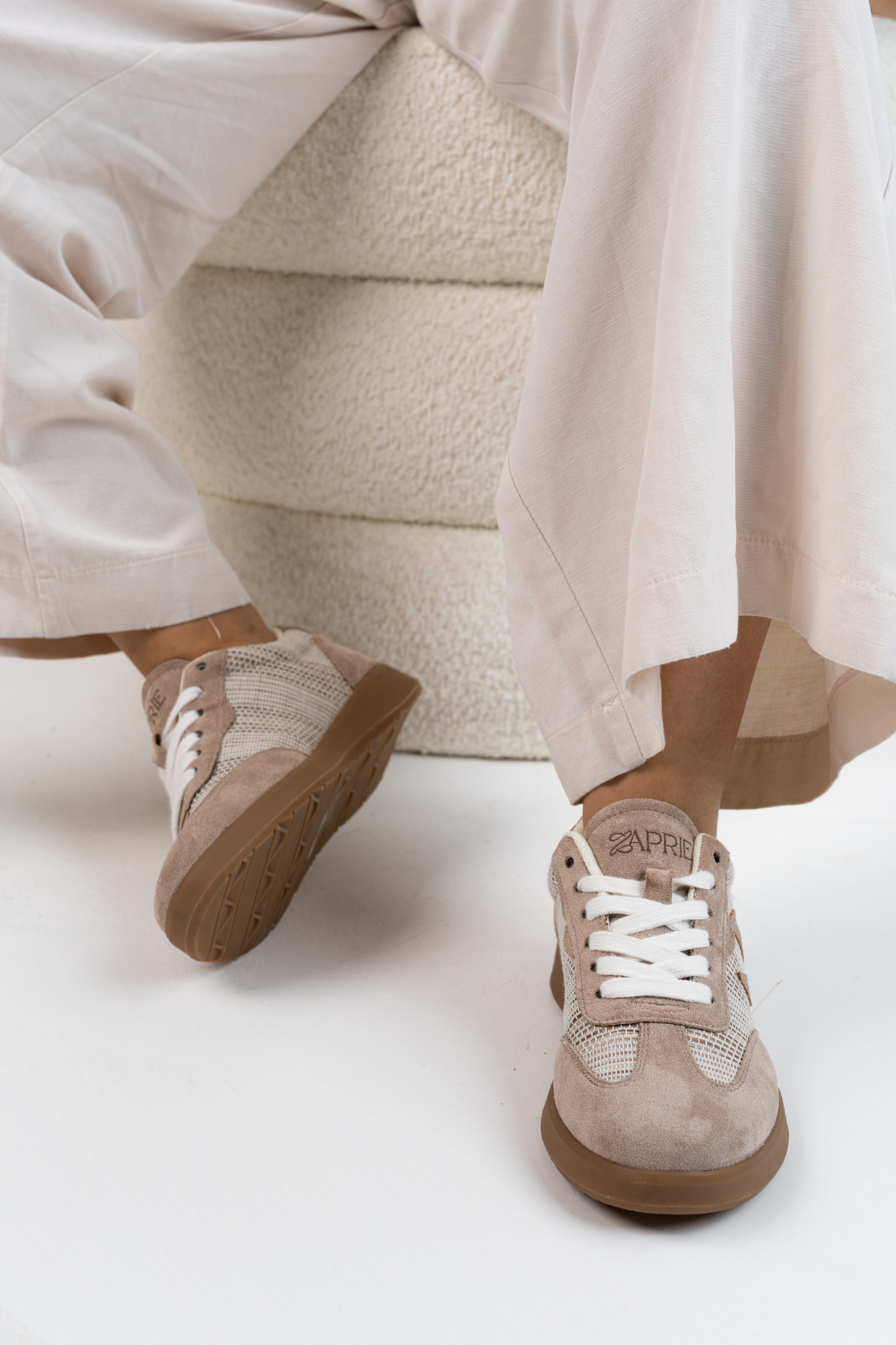SOLENE TAUPE FLAT SHOES